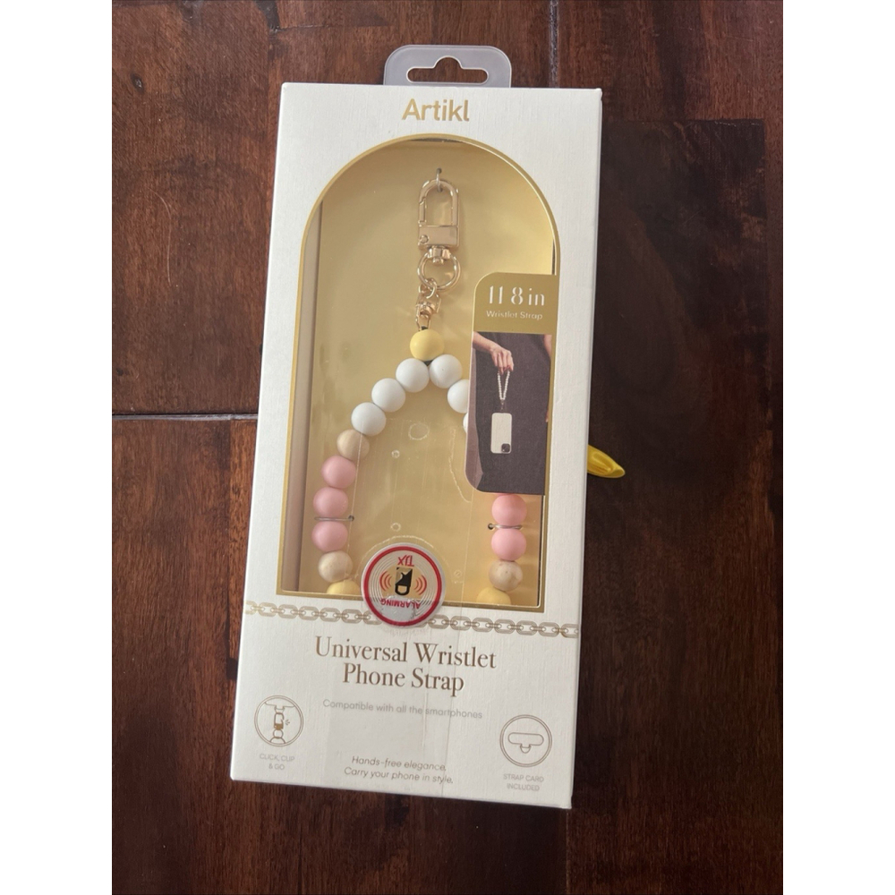 Wristlet Phone Strap - NWT Artikl Color Cream, White, Pink, Yellow 11.8" Gold